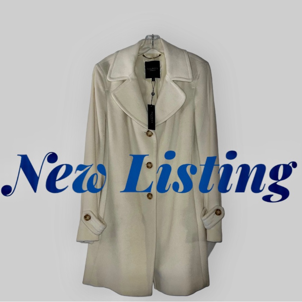 CASHMERE TALBOTS CREAM P COAT.nwt.size 14. P coat outerwear